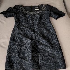 Size 4 Navy blue and silver mini dressy dress